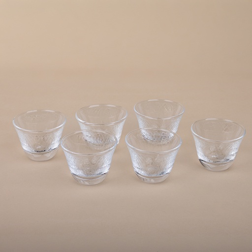 طقم قهوة إيفل باريسيان بلون شفاف ونقوش - 6 قطع