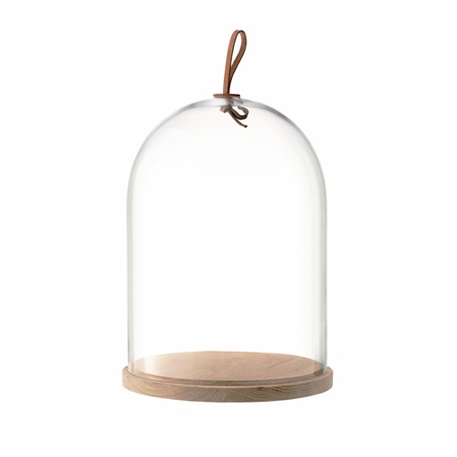 Ivalo Clear Dome & Wooden Base - 22cm 