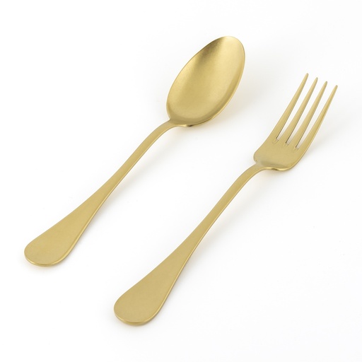 Two Piece Salad Server Set - Gold