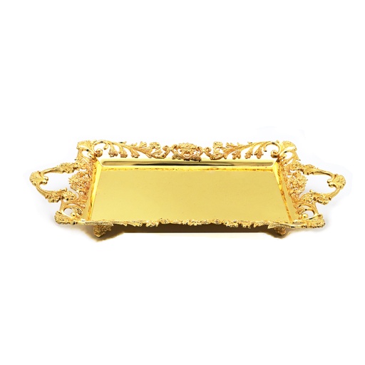 Rectangle Tray Gold Plated with Handles