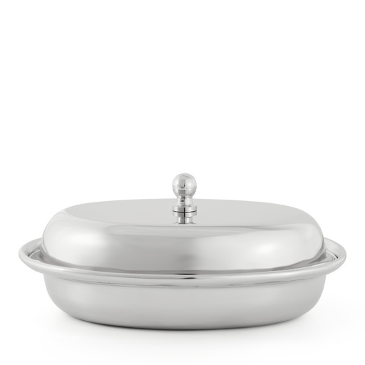 Steel Oval Serving Dish with Lid - Medium