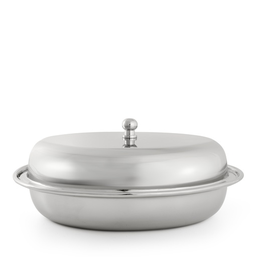 Steel Oval Serving Dish with Lid - Large