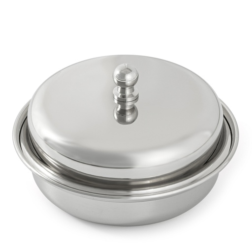 Steel Round Serving Dish with Lid - Small