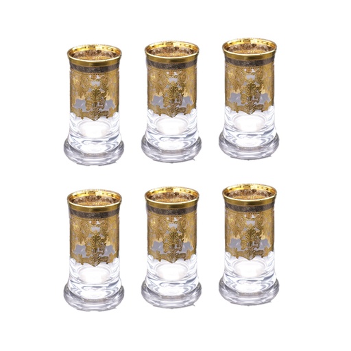 طقم اكواب عصير دونينزيتي بنقوش فضي وذهبي - 6 قطع