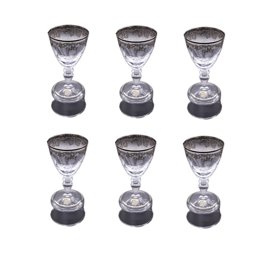 Sophia Platinum Stemware Glass Set - 6pcs