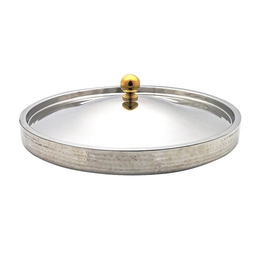 صينية متحركة كبيرة مزدوجة الجدار مع غطاء - 55 سم