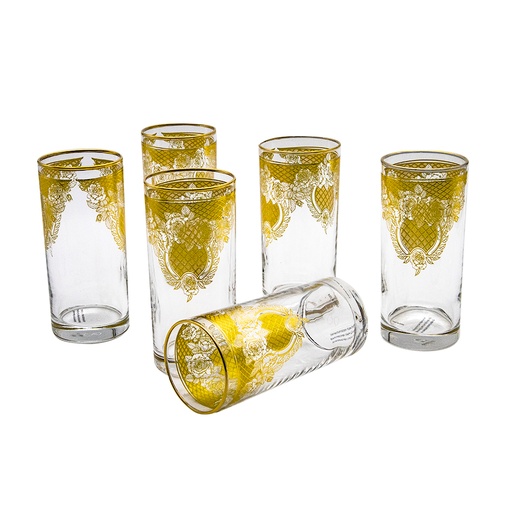 Gold Tumbler Glass Set - 6pcs