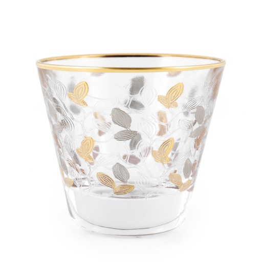 طقم قهوة بنقوش فضي وذهبي - 12 قطعة