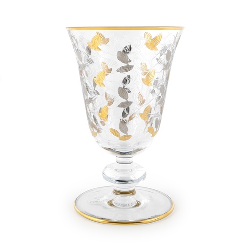 Gold/Silver Leaves Stemware Glass Set - 6pcs