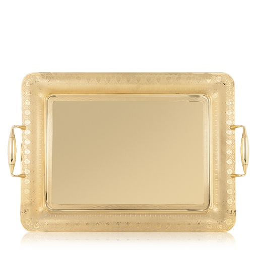 Lady 5 Rectangular Full Gold Serving Tray
