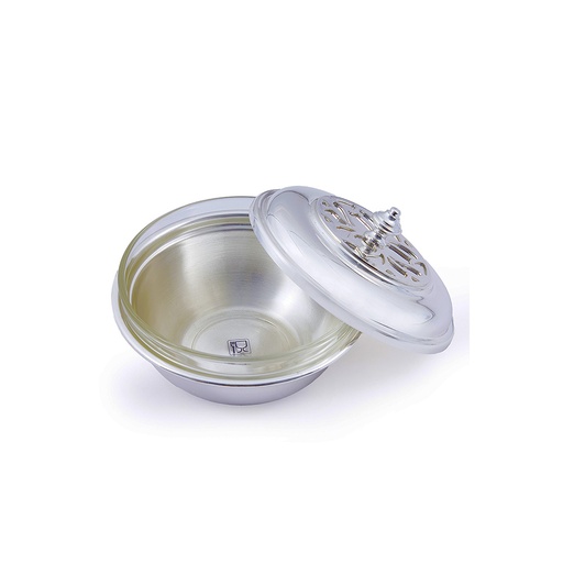 Silver Plated Date Bowl with a Lid - 14cm
