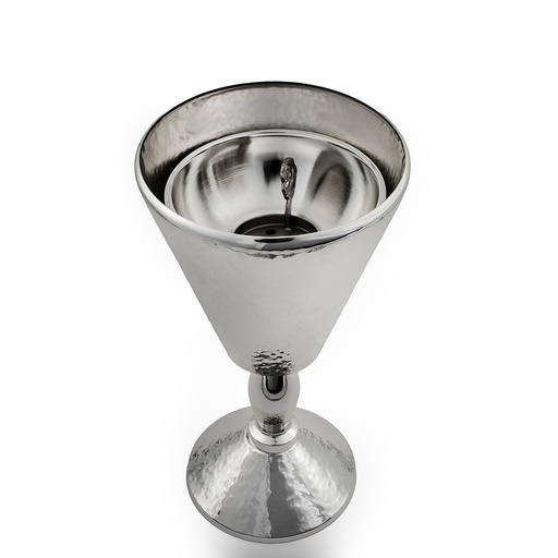 Large Round Silver Plated Hammered Mabkhar