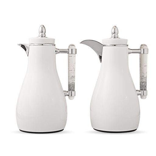 Vacuum Flask Shiny Set - White 1.0/1.0L