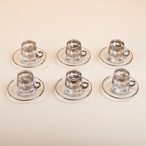 Bronze Detailing Tea Cup Set - 12pcs