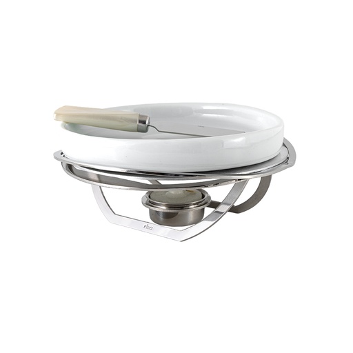 Linea Small Stainless Steel Brie Cheese Rechaud with Knife