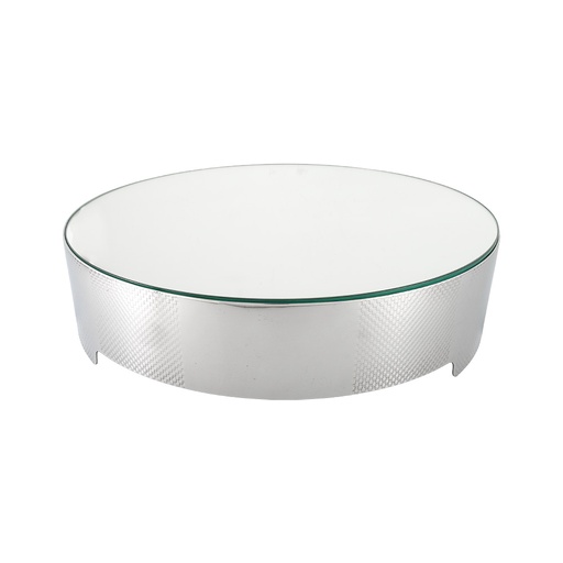 Sarezzo Stainless Steel Cake Plate with Mirrored Glass - 40cm