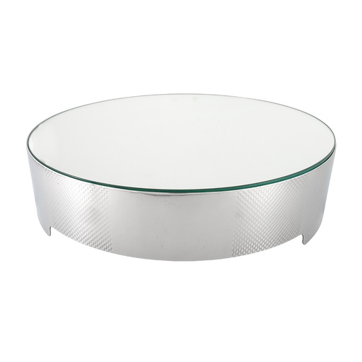 Sarezzo Stainless Steel Cake Plate with Mirrored Glass - 45cm