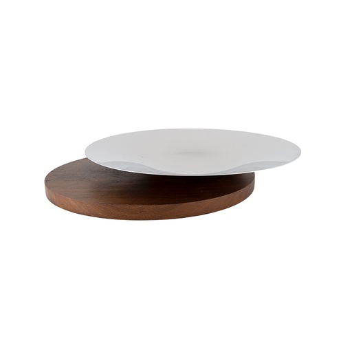 Fontana Stainless Steel Imbuia Centerpiece