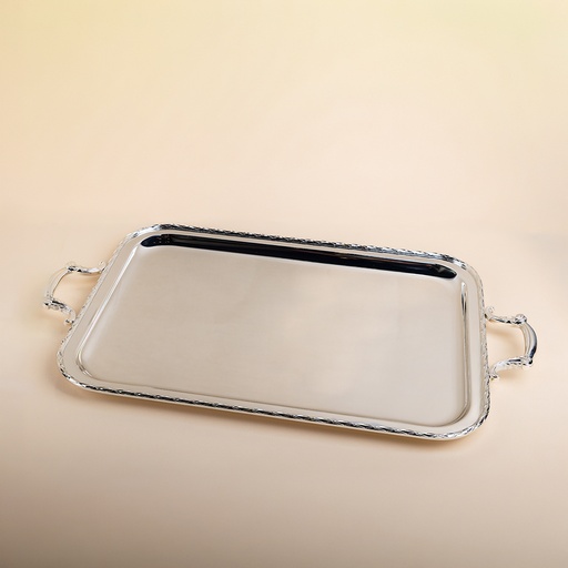 Silver Rectangle Tray with Rope Edge - 565*310mm