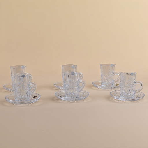 مجموعة استكانات شاي كريستال - 6 قطع