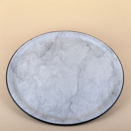 صينية ليمو ماربل سيلفر - 45 سم