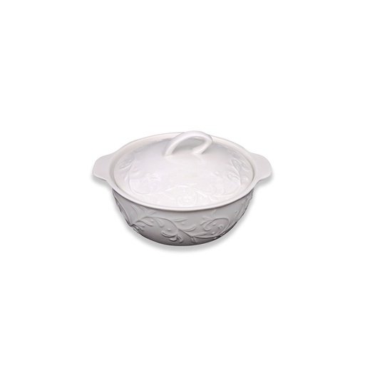 Flowers White Saucepot with Lid
