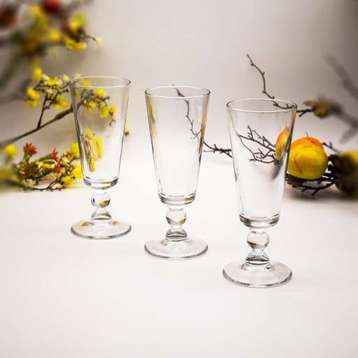 Rubens Flute Stem Clear Glass Set - 3pcs