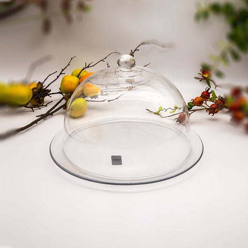 حافظة كيك شفاف مع غطاء - 33 سم