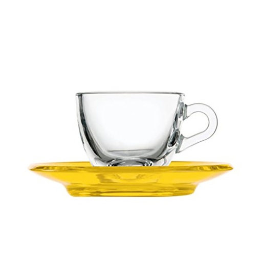 Gocce Espresso Cup With Saucer - Yellow