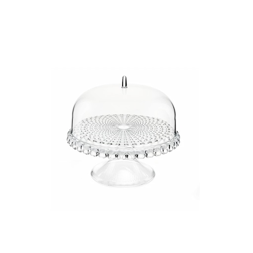 Small Cake Stand With Dome Tiffany - Grey