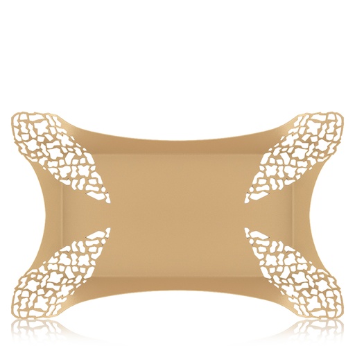 Cutout Edges Rectangular Tray - Matte Gold
