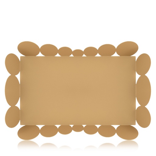 Cutout Edges Rectangular Tray - Matte Gold