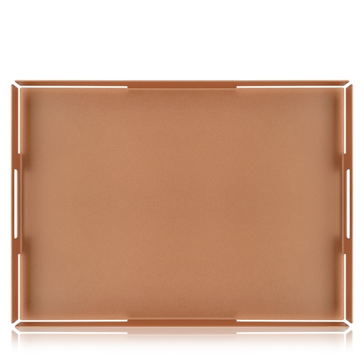 Rectangular Raised Rim Tray - Matte Rose Gold