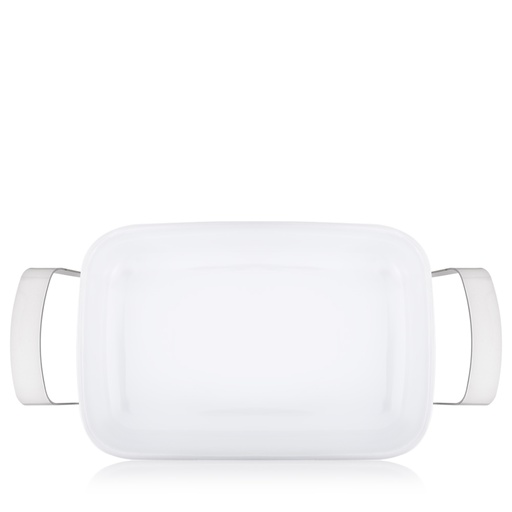 Rectangular Porcelain White Dish With Holder - Small