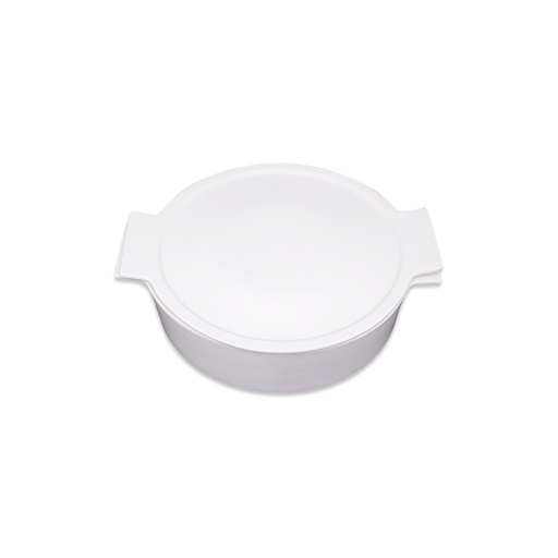 Plain Round Casserole with Cover White - 22cm