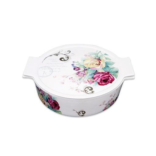 Flowers Round Casserole with Cover - 32cm