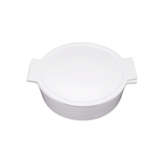 Plain Round Casserole with Cover White - 32cm