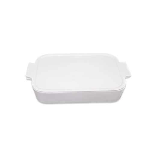 Plain Rectangular Casserole Cover White - 35cm