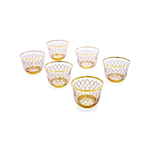 Plex Gold Arabic Coffee Cup Set - 6pcs