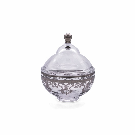 وعاء سكر بيانكا مزخرف - فضي