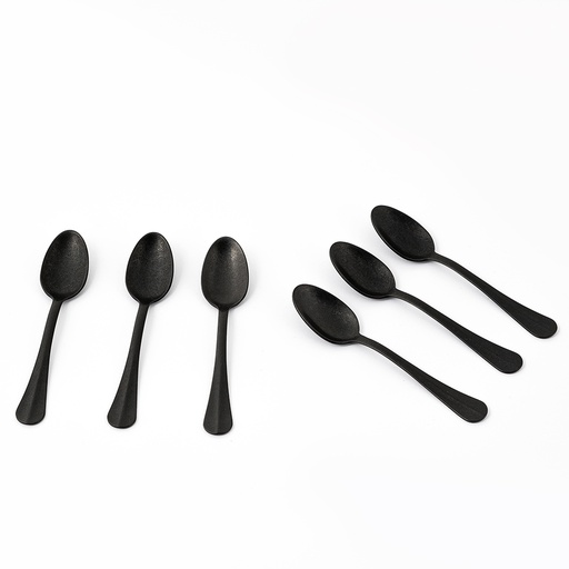 Retro Black Moka Spoon Set - 6pcs