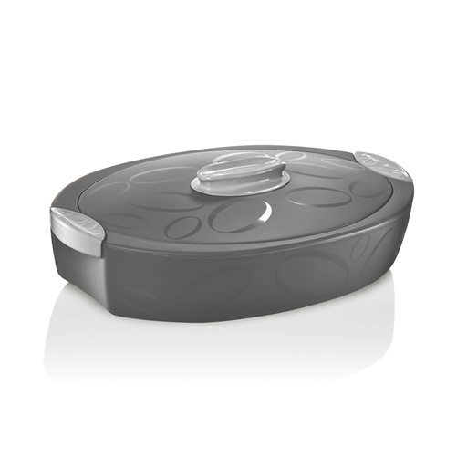 حافظة طعام بيضاوي معزول توتوكالدو 4 لتر - رمادي