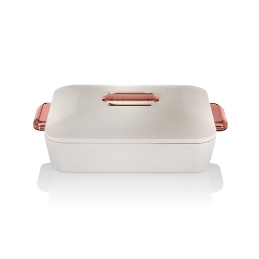 حافظة طعام مستطيل معزول كولورادو 2.8 لتر - أبيض/وردي