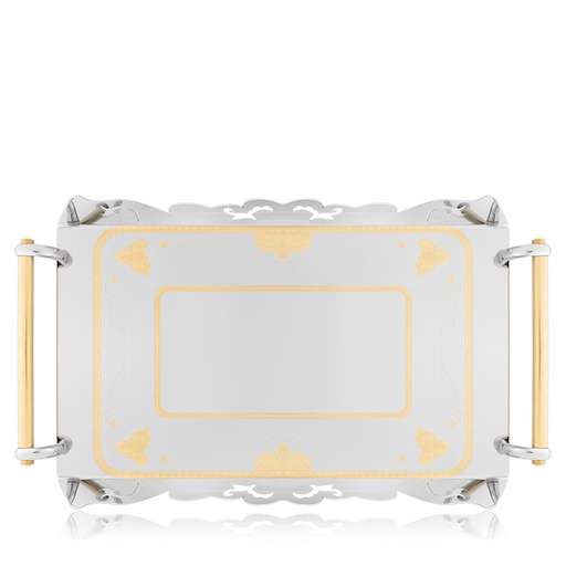 Praga Gold Rectangular Serving Steel Tray