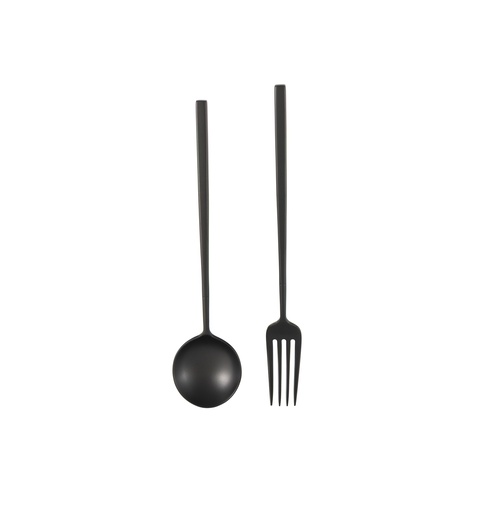Kyoto Stainless Steel Sandblasted Serving Set of 2 - Black