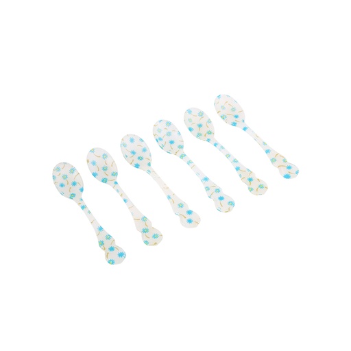Flower Blue Moka Spoon Set - 6pcs